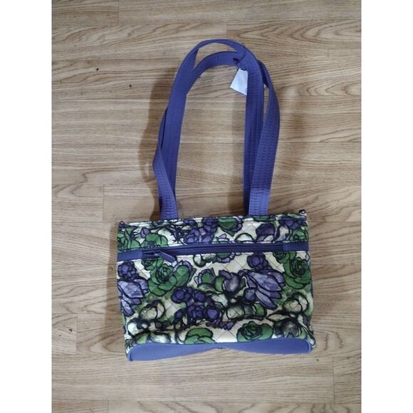 Donna Sharp Monterey Jenna Handbag Purple Flowers Detachable Shoulder Length - Picture 1 of 10